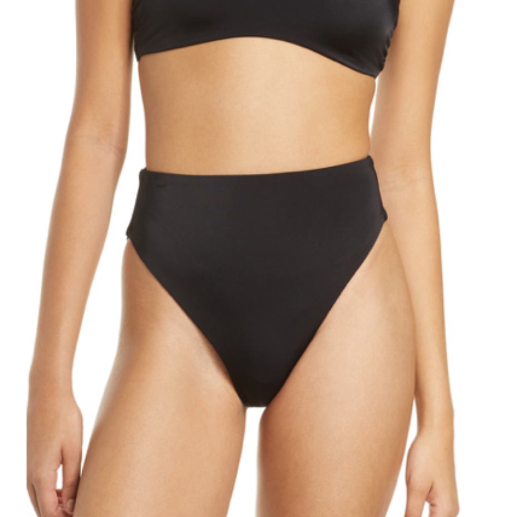 Chelsea28 Black Xs Bikini High Cut Bottoms Tie Top